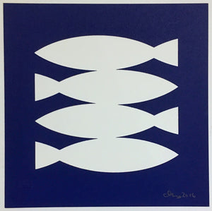 FOUR FISH - IV - Fish Stack - White